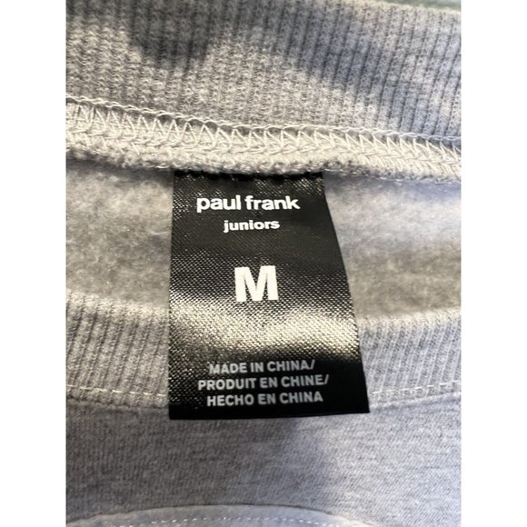 Juniors Size Medium Paul Frank Sock Monkey Gray Sweatshirt Round Neck - Picture 7 of 8